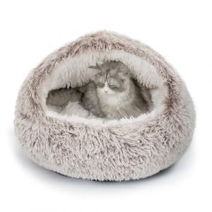 CATISM Chat Lit Rond Coussin pour Chat lit de Chat Panier Lit pour Chat Lavable en Tissu Peluche Couffin Chien Gris (Cafe) (DayBetterDeals, neuf)