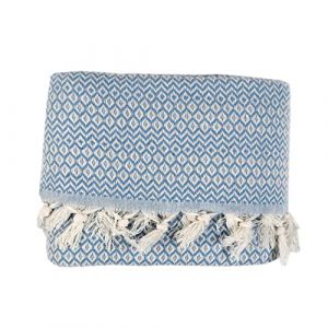 Tuiste Couvre Lit Luxe Bleu Clair, Couvre lit Mélangé Coton Organique, Uni, Couverture de Canapé Aérée et Polyvalente, Plaid en Coton, Jeté de Lit ou Jeté de Canapé, Taille 200x230, 2 Personne (TuisteFR, neuf)