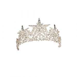 DEARMAMY Bande de couronne d'&eacute;toile &agrave; cinq points couronne de mari&eacute;e cheveux de mariage Tiara de mariage diad&egrave;me de mari&eacute;e diad&egrave;me de f&eacute;e de diad&egrave;me pour les femmes (Liiane, neuf)