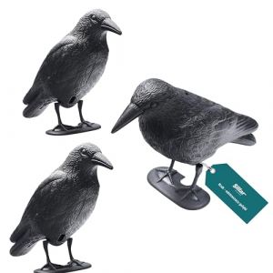 Sillar Corbeau Noir, Répulsif Pigeons en Plastique 3 Pièces, Corbeau Assis | Répulsif Oiseaux & Balcony Decoration, Naturel Antiparasitaire Protection | Repousser, Effrayeur d'oiseaux, Épouvantail (agdmaster, neuf)