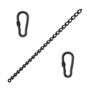 Cha&icirc;ne d'extension pour fauteuil suspendu, en acier inoxydable, avec deux mousquetons, noir (Sinzau-EU, neuf)