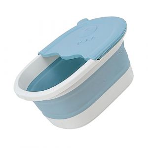 FRCOLOR Bassin De Bain De Pieds Pliable Pour Gar&ccedil;on Et Filles Bleu, Seau De Massage Pour Pieds, Mat&eacute;riau S&ucirc;r Et Facile &agrave; Nettoyer, Usage D&eacute;tente Maison, Stimule Circulation Sanguine, Fatigue Plantaire (Laners, neuf)