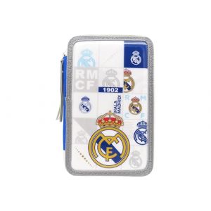 CyP Brands - Real Madrid, Trousse &agrave; Crayons, Trousse &agrave; Crayons &agrave; 3 Niveaux, Fournitures Scolaires, Multicolore, Produit Officiel (Highill Shop, neuf)