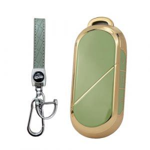 MEDZUK Coque Clé Compatible avec Mini Countryman U25 2024-2025 2026 Coque de Protection pour clé de Voiture TPU, Accessoire Étui pour Clés avec Porte-clés (Vert) (MEDZUK-EU, neuf)