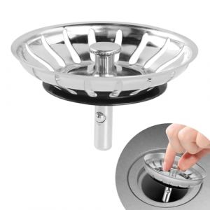 KYLOS Panier Pour Bonde D'Évier De Cuisine Avec Goupille Réglable - Crépine Universelle Acier Inoxydable, Bouchon Panier Pop-Up - Lavable Lave-Vaisselle, Ne Se Bouche & Ne Déborde Pas - 82 Mm (liqiangdeouzhoudianpu, neuf)