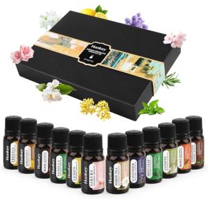 Coffret d'Huiles Essentielles 12 x 10ml &ndash; Aromath&eacute;rapie, Diffuseur Huiles Essentielles, Massage, Yoga, SPA, Lavande, Rose, Freesia, Feuilles de Menthe, Vanille, Bois de santal,Huile Essentielle Rose (ANCAJEWELRYGOLD, neuf)