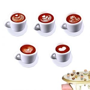 OUDQFCJ Accessoires Maison de Poupee, 10 Pièces Accessoires pour Maison Miniatur, Mini Food Objet Miniature Dessert Café Gâteau Nourriture Miniature pour Mini thé L'après-Midi, Micro Paysage DIY (Mapico, neuf)