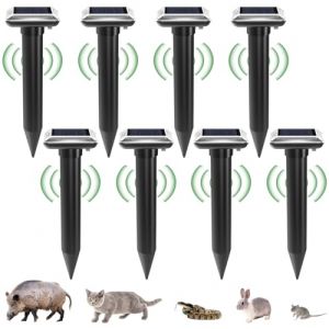 8 Pièces Répulsif Solaire pour Taupes, IP65 Imperméable Répulsif Contre Les Taupes, Répulsif Chasse Taupe Solaire, Repulsif Taupe Ultrason Solaire pour Taupes, Chat, Chien, campagnols, Noir (BSS STRONG MARK S.R.L., neuf)