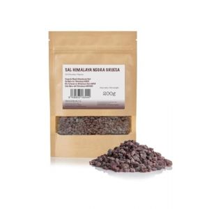 FRISAFRAN | Gros sel noir de l'Himalaya 200g | gros sel noir himalaya | 100% Naturel | Sal Kala Namak | Saison du sel noir, saison | Sain | Sel noir non raffiné | Aucun additif | Sans Raffinage (FRISAFRAN, neuf)
