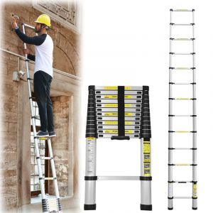 Randaco 3.6M Échelle Télescopique Aluminium, Échelle Multifonction, Télescopique Multi-Fonction Echelle, Échelle Portable, Antidérapante, Sûre et Solide, Charge Max 150KG (Panda-Janos, neuf)