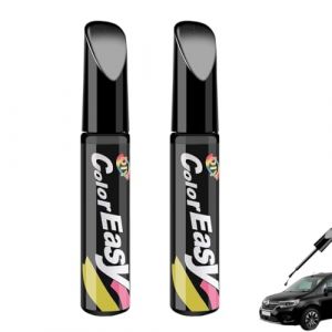 YUVKIN 2 Pcs Stylo Retouche Peinture Carrosserie Stylo Anti Rayure Voiture Stylo Efface Rayure Voiture Noire Réparation Autolack pour Voitures et Métal (12ml) (Noir) (HerEdit, neuf)