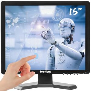 Suprlipy Écran Tactile de 15 Pouces 1024 x 768 Prend en Charge HDMI VGA AV USB BNC 10 moniteurs LED TFT capacitifs pour PC Ordinateur Portable Xbox PS5 PS4 Switch systèmes POS (Suprlipy, neuf)