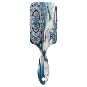 Dream Catcher Loup Coussin Brosse Antistatique Cheveux Brosse à Cheveux Sain Masseur de Cheveux Femme (AYXXKJ, neuf)
