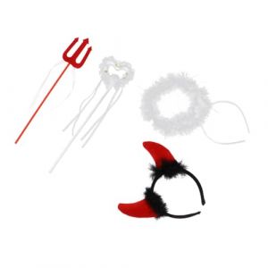 FIXOSHEE 2 Ensembles Set de T&ecirc;tes Plume pour Adultes Accessoires Cosplay Ange et D&eacute;mon et Confortables pour F&ecirc;tes et D&eacute;guisements (Jiingsq, neuf)