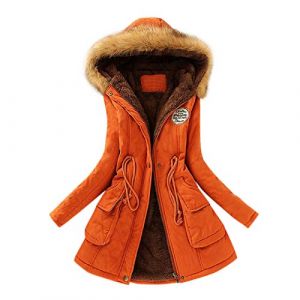 WZYYDS Manteau Femme Hiver Chaud Épais Capuche Fourrure Blousons Laine Manche Longue Matelassée Casual Veste Chaude Teddy Polaire À Capuche D'Hiver Femme Veste De Ski Parka Mi Saison Grande Taille (WZYYDS, neuf)