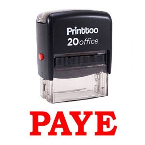 Printtoo personnalisé Stamp PAYE Self Encrage caoutchouc Bureau philatélique fixe-Rouge (Vintageandyou, neuf)