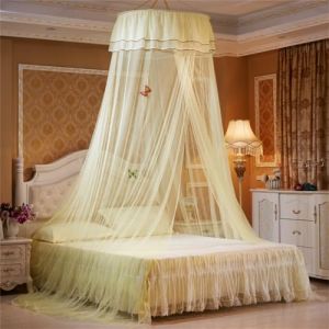 Odot Ciels de Lit Enfants pour Fille et Garcon, Ciel de lit B&eacute;b&eacute; Tente Lit Princesse, Baldaquin Moustiquaire D&eacute;coration pour D&ocirc;me Chambre d'Enfant et Salle de Jeux (jaune,65x270cm) (Odot, neuf)