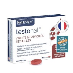 NaturAvignon Testonat | Favorise la Testosterone homme | Efficacité cliniquement prouvée | Booster de testostérone | Performance, virilité, endurance, libido homme | Tribulus terrestris | 30comprimés (Naturavignon, neuf)