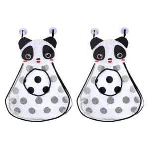 Filet de rangement pour jouets de bain en deux parties, filet de rangement panda, filet de rangement pour jouets de bain pour bébé, filet de rangement pour jouets avec deux crochets (ANETTEE GLOBALISS, neuf)