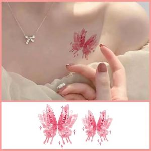 Tatouage Ephemere Tatouages Temporaires 2 Pi&egrave;ces De Fleur Lune Fille Papillon Rose Petit Autocollant De Couleur Fra&icirc;che Lavable Longue Dur&eacute;e Faux Tatouage Grandes Et Petites Images (ZhouKouShiXinRuiJianSheGongChengYouXianGongSi, neuf)