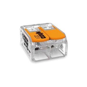 10 pi&egrave;ces Wago 221-612 borne de raccordement 2 fils avec levier 0,5-6 qmm petit mod&egrave;le, transparent (Outlet4life, neuf)