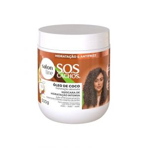 Salon Line - Linha SOS Cachos (Oleo de Coco) – Mascara de Hidratacao Intensa 500 g – (SOS Curls (huile de coco) – Masque hydratant en profondeur 500 g (VENUS EXPRESS STORE, neuf)