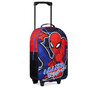 Marvel Valise Enfant Garcon Petite Valise Souple Garcon roulettes Pliables Sac &agrave; Roulette Trolley Bag Bagages Enfant Voyage Cabine Sac Trolley Enfant Spiderman Avengers (Multicolore Spiderman) (Get Trend., neuf)
