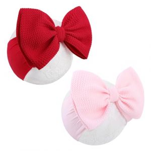 Entine's Baby Headbands, Red Hair Bow Pink Baby Girl Elastic Nylon Valentines Hairbands for Baby Girls Newborn and Infant Gift 2pcs (Fast Media Ships From USA, neuf)