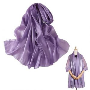 MLRUQRX &Eacute;tole Femmes Ch&acirc;le Femmes Satin Mousseline Silky &Eacute;charpe Couleur Unie Wrap &Eacute;tole Pour Mari&eacute;e Demoiselle C&eacute;r&eacute;monie Mariage Soir&eacute;e Pourpre Cadeau Pour La F&ecirc;te Des M&egrave;res (TIAN  SHUO  DE DIAN, neuf)