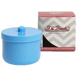 Dr. Bauer's Bo&icirc;te de nettoyage avec insert | Bo&icirc;te pour proth&egrave;se | Bo&icirc;te pour dentier | Bo&icirc;te pour proth&egrave;se avec insert | Bo&icirc;te pour appareil dentaire bleu clair (1 pi&egrave;ce) (Drogerie Arena, neuf)