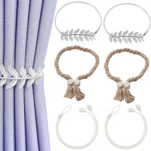 6 embrasses rideau, r&eacute;glables/magn&eacute;tiques/ressort, 3 styles, tr&egrave;s polyvalentes, attache rideau, embrasse rideau magnetique (Anilalowbility, neuf)