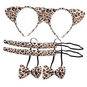 iplusmile 6 Pi&egrave;ces Serre-t&ecirc;te Oreilles de Chat Nez et Queue Kit de D&eacute;guisement Cosplay Chat Accessoire pour Gar&ccedil;on Fille et Adultes (Cosy & U, neuf)