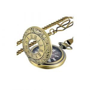 YUYWWAN Montre de Poche Homme avec Chaîne, Montres a Goussets Vintage, Chiffres Romains Montre Poche, Moyen-Âge Montres à Goussets avec Chaîne de Taille pour Homme et Hemme (Cuivre) (yuwangwang, neuf)