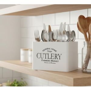 Maison Des Cadeaux Bloc de tiroir porte-couverts en bois &agrave; 4 compartiments (Maison Des Cadeaux, neuf)