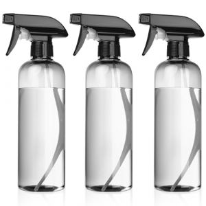 HaoChen 3 Pcs Vaporisateur Vide, Spray Pulv&eacute;risateur de Brume, Bouteille de Pulv&eacute;risation d'eau Remplissable, 500ml Flacon Brumisateur Cheveux pour la Maison et Le Jardin - (Transparent noir) (TianQiuKeJi, neuf)