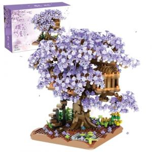 Sakura Arbre Maison Construire Bloc, 13560 Pièces Ensemble de Construction Cabane dans Les Arbres, Sakura Botanical Collection Building Set pour Adultes, Not Compatible with Lego (Tirff, neuf)