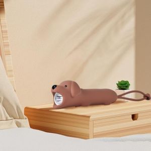 YZYOE Rechargeable chiot LED lampe de poche, Chien mignon animal en forme de silicone lampe poche, Confortable Touch Long Press pour régler la luminosité éclairage extérieur Lumière créative. (lizuojun, neuf)