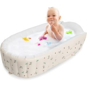 Baignoire pour b&eacute;b&eacute;,Baignoire gonflable pour bebe avec pompe &agrave; air int&eacute;gr&eacute;e,Baignoire portable pliable pour enfants,90&times;55 cm,Baignoire pour b&eacute;b&eacute; 0-5 ans,Baignoire de douche de voyage pour b&eacute;b&eacute; (Yoztfhsoe-EU, neuf)