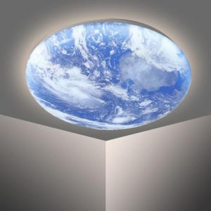 OOWOKS LED Lune Plafonnier Design Moderne Lune Plafonnier Dimmable 3D Lamp Mur D&eacute;co Terre Lamp Mur Lune avec t&eacute;l&eacute;commande Eclairage du Plafond pour Chambre &agrave; Coucher Salon,Earth Design,40cm (AMZ-0, neuf)