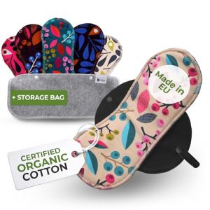 Made in EU - serviettes hygi&eacute;niques lavables ultra douces en coton bio &ndash; lot de 6 (S+M) pour flux l&eacute;ger &ndash; anti-fuite & sans odeur &ndash; lavables &agrave; haute temp&eacute;rature, confort naturel toute la journ&eacute;e (Natissy, neuf)