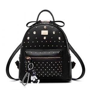 DEERWORD Femme Sac a Dos Sacs à Main Portés Bandouliere Feminin Ados Original PU Cuir 5021 1pc Ensemble Noir V2 (WUJUNWEI LTD, neuf)