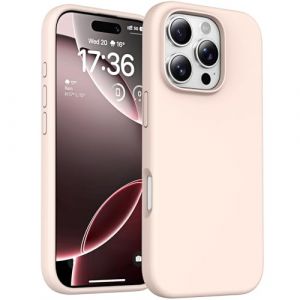 TOCOL Coque pour iPhone 16 Pro Max, Doublure Douce en Tissu Microfibre, Anti-Choc, Anti-Rayures, Coque en Silicone pour iPhone 16 Pro Max 6,9 Pouces, Rose (HATOSHI-EU, neuf)