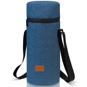 AOSBOS Grand Sac Isotherme pour 1,5L Bouteille de Vin Champagne Porte-Bouteille d’Eau 1,5 litres avec Bandoulière Réglable, Bleu (S-MART LIFE, neuf)
