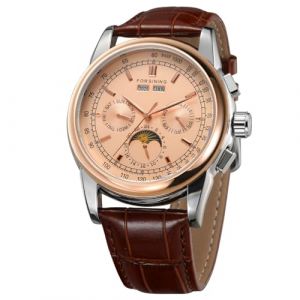 Forsining FSG319M3T2 Montre pour homme automatique avec phases de lune et bracelet en cuir (Global Fashion Show, neuf)