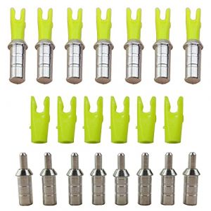 AMEYXGS 50x Encoches de Flèche avec Aluminium Pin Broches en Aluminium Queues de Flèche en Plastique Taille S L pour ID 4.2/6.0/6.2mm Arbre de Flèche (4.2mm, Jaune L) (ZDhunting Shop, neuf)