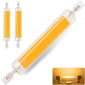 Ampoule R7S LED 78mm Dimmable,LED Ampoules Blanc Chaud 3000K,1000LM Pas de Scintillement,R7S COB 10W Ampoule &Eacute;quivalent Ampoule Halog&egrave;ne J78 100W,&Eacute;clairage &agrave; Faisceau 360 &deg;,AC 220-240V,Lot de 2 (MEIEU, neuf)