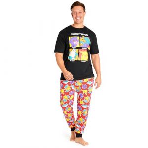 Pokémon Pyjama Homme Humoristique Ensembles de Pyjama Homme Tailles Adulte S-3XL Cadeau Geek Pikachu Dracaufeu Ronflex (Multi/Noir, M) (Get Trend., neuf)