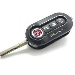 Nordecco Coque de protection pour cl&eacute; Fiat 500 &ndash; compatible avec 500, 500C, 500L, Abarth, Grande Punto, Brava, Fiat Panda, Stilo, Linea &ndash; Fonction Flip &agrave; 3 boutons (Noir &ndash; Or) (NORDECCO, neuf)