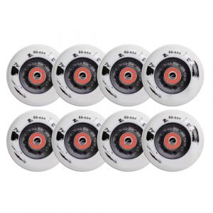 JCCHT Roues de Roller 85A avec roulements ABEC-7 72 mm, 76 mm et 80 mm pour Patins de Roller Hockey,Blanc,72mm (JCCHT, neuf)