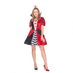 EraSpooky Costume de Reine de C&oelig;ur pour Femme Robe d&rsquo;Halloween avec Couronne (EraSpooky, neuf)